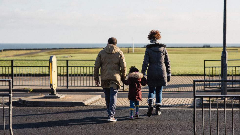 pedestrians on crossing